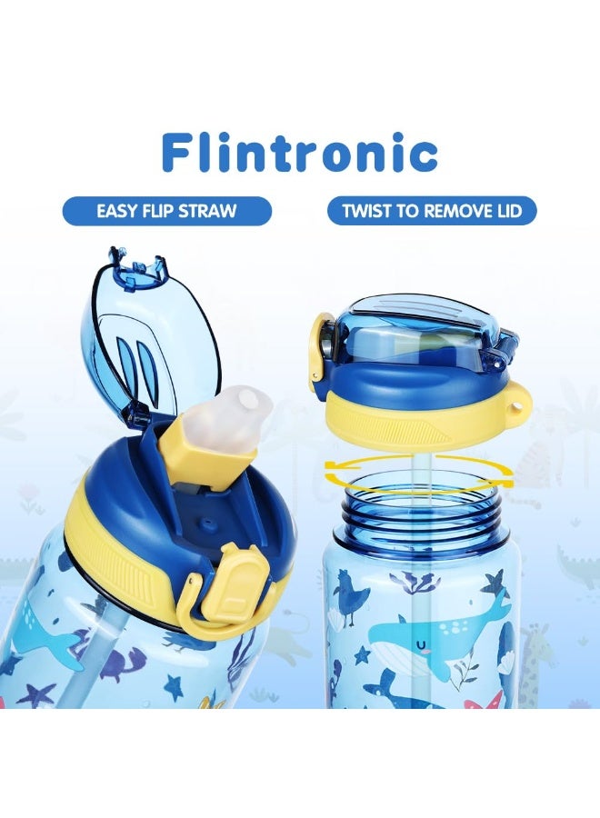 السيد باندا مطارة أطفال، 1 قطعة 600 مل زجاجة مياه للمدرسة، قارورة أطفال تريتان خالية من BPA، مطارة شرب ضد التسرب مع شفاط للأولاد والبنات، كوب ماء رياضي محمول للأنشطة الخارجية والسفر، (حوت أزرق) - Image 4